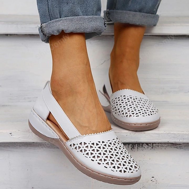 Women🧡Wedges Orthopedic Hollow Out PU Summer Vintage Sandals