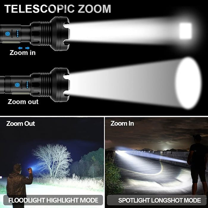 LED Rechargeable Tactical Laser Flashlight High Lumens-Buy 2 Free Shipping