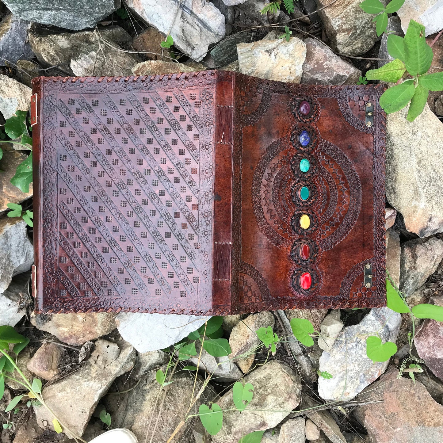 Magic notebook with 7 chakra gems