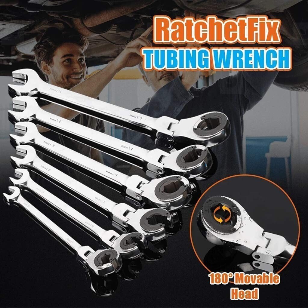 🔥Last Day 50% OFF🔥Open Tubing Ratchet Wrench (Fixed Head-Flexible Head 2 IN 1)