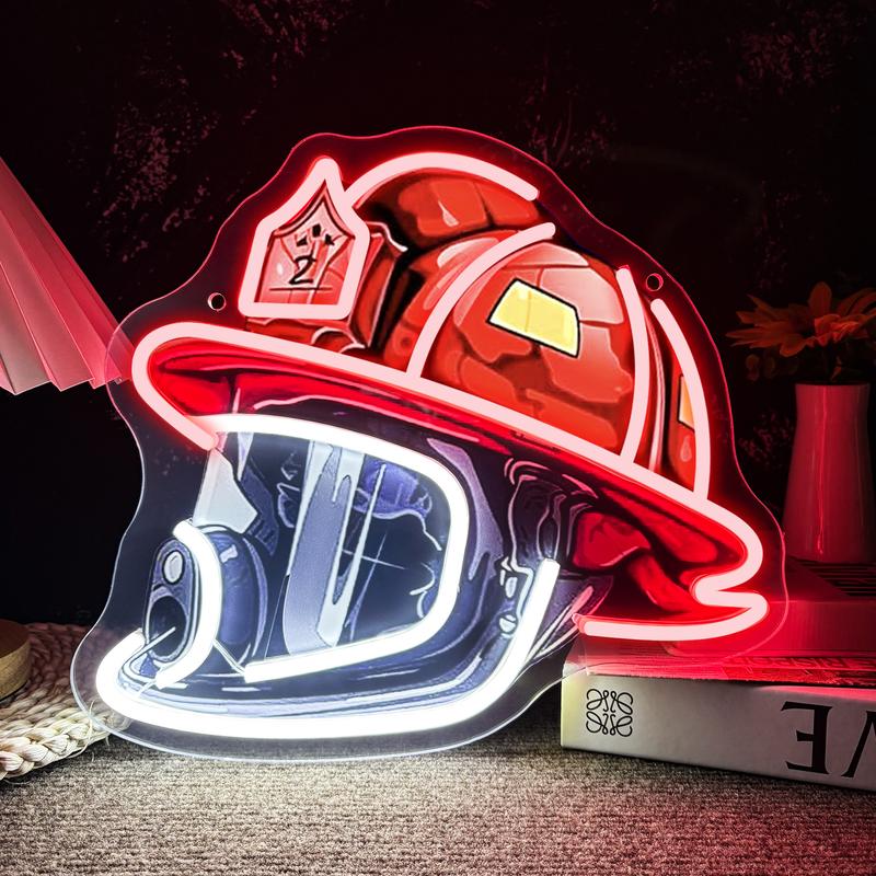 Firefighter Helmet Neon Sign Three-year free warranty