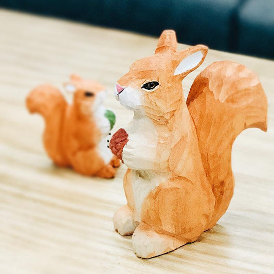 Squirrel Sculpted Hand-Painted Animal Wood Figure